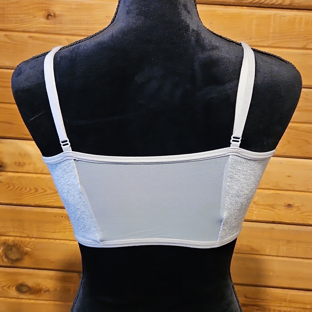 Colsie Gray Corset Style Crop Top Medium - Picture 4 of 8